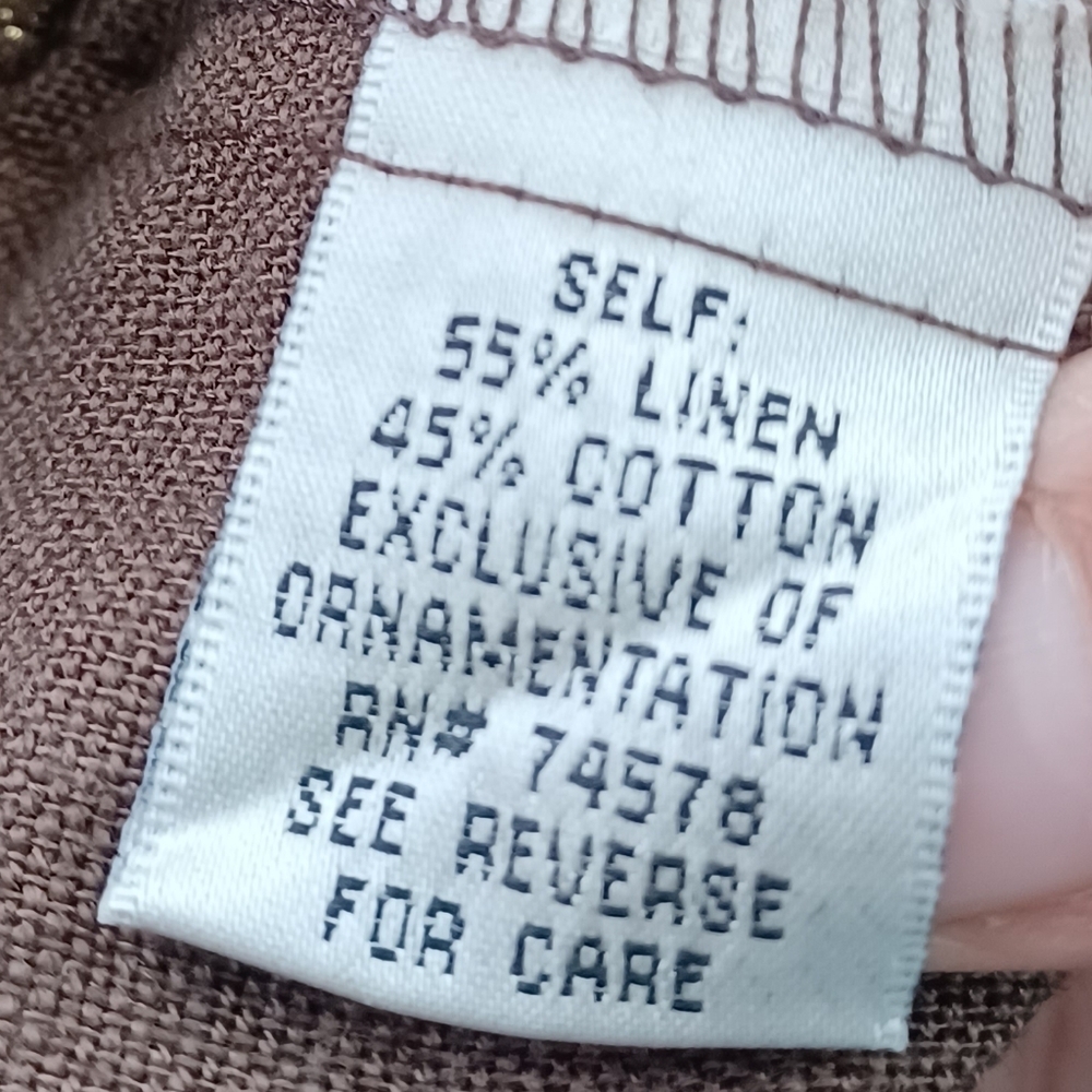 NWT Cache Mob Wife Sz S Metallic Gold Button Front Belted Linen Blend Jacketed. - Picture 11 of 15